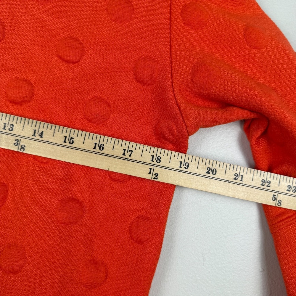 Joy Lab Sweatshirt Womens Small Orange Textured Polka Dot Cut-Out Elbow Crewneck - Picture 13 of 15